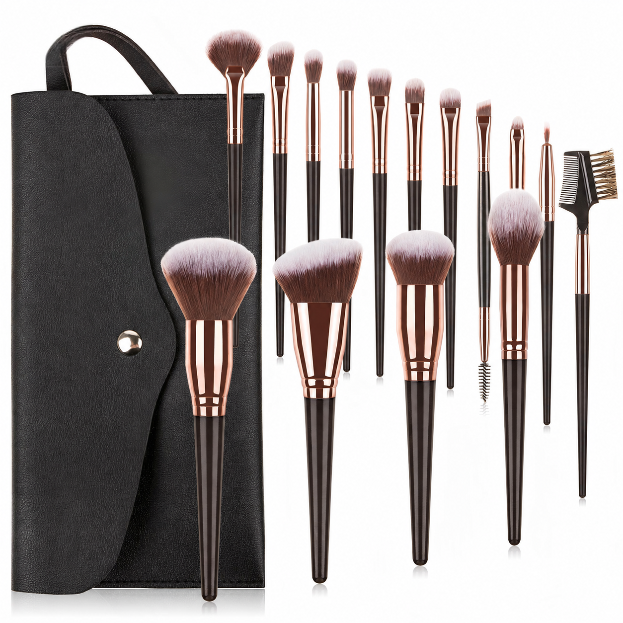 15pcs Brown with Bag Black