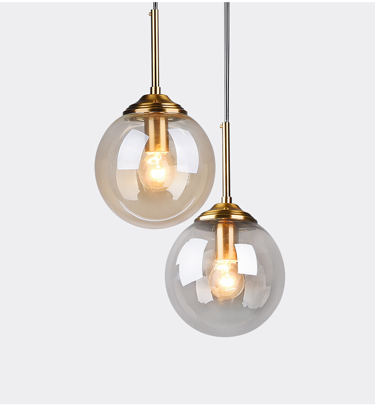 Nordic restaurant  Ball bar chandelier bedroom single head bedside chandelier