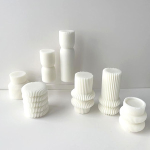 YS çizgili sütunlar silikon mum kalıp DIY geometri yuvarlak dikey çizgili mum yapımı sabun reçine kalıp hediyeler zanaat ev dekor