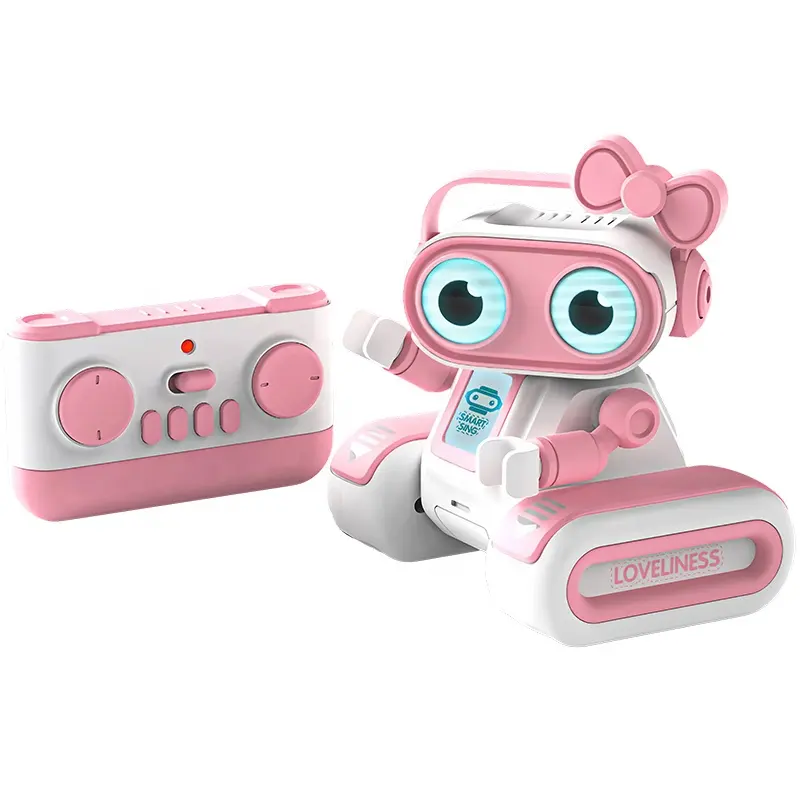 2,4G Demo Música Cambio de voz Iluminación tricolor Grabación Reproducción Caminar Hablando Control remoto Mini RC Robot Juguete para niñas