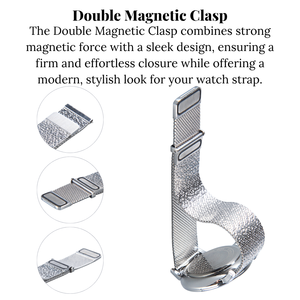 Thép không gỉ Milanese vòng lặp smartwatches ban nhạc 444 thép không gỉ Lưới Vòng lặp đôi từ Clasp thay thế dây đeo đồng hồ - Product Image 4