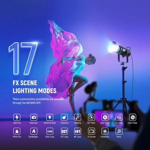 NEEWER CB300C 300W RGB LED-Video licht APP/2.4G-Steuerung, Vollfarb-COB-Dauerlicht beleuchtung für Studio filme dimmbar - Product Image 6