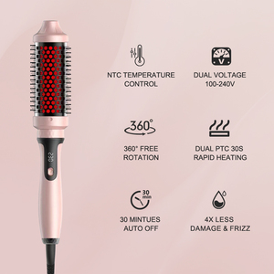 LCD Display Negative Lon Single Infrared Thermal Brush 1.5 Inch Big <strong>Wave</strong> <strong>Rotating</strong> Curling Iron Brush - Product Image 2