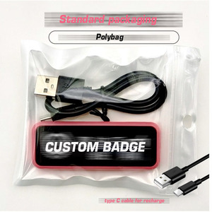RGB LEDバッジDIYブランクカスタムマルチモードタイプC充電式バッテリーピンバッジ屋内用途 - Product Image 5