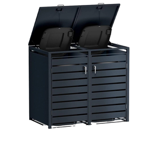Factory Wholesale Metal Frame Trash <strong>Can</strong> Storage <strong>Bin</strong> Easy Assembly Community Trash <strong>Can</strong> Fence Canopy for Outdoor Use Nature - Product Image 2