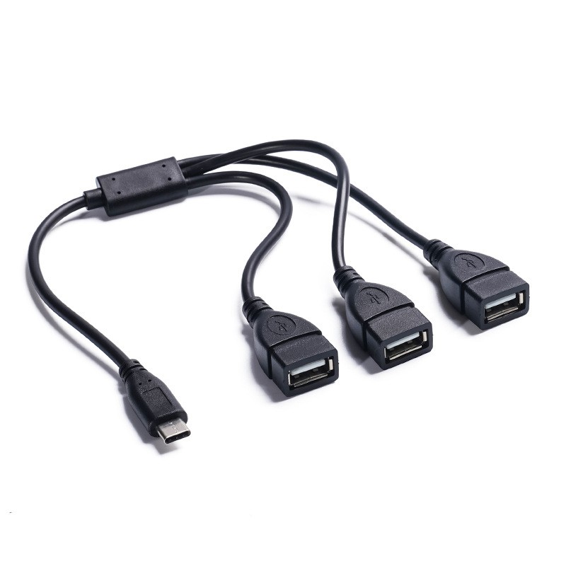 Noir C mâle vers 3xUSB OTG