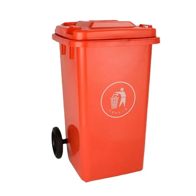 Contenedor de residuos sólidos para el hogar e industrial, carro de basura de 120L