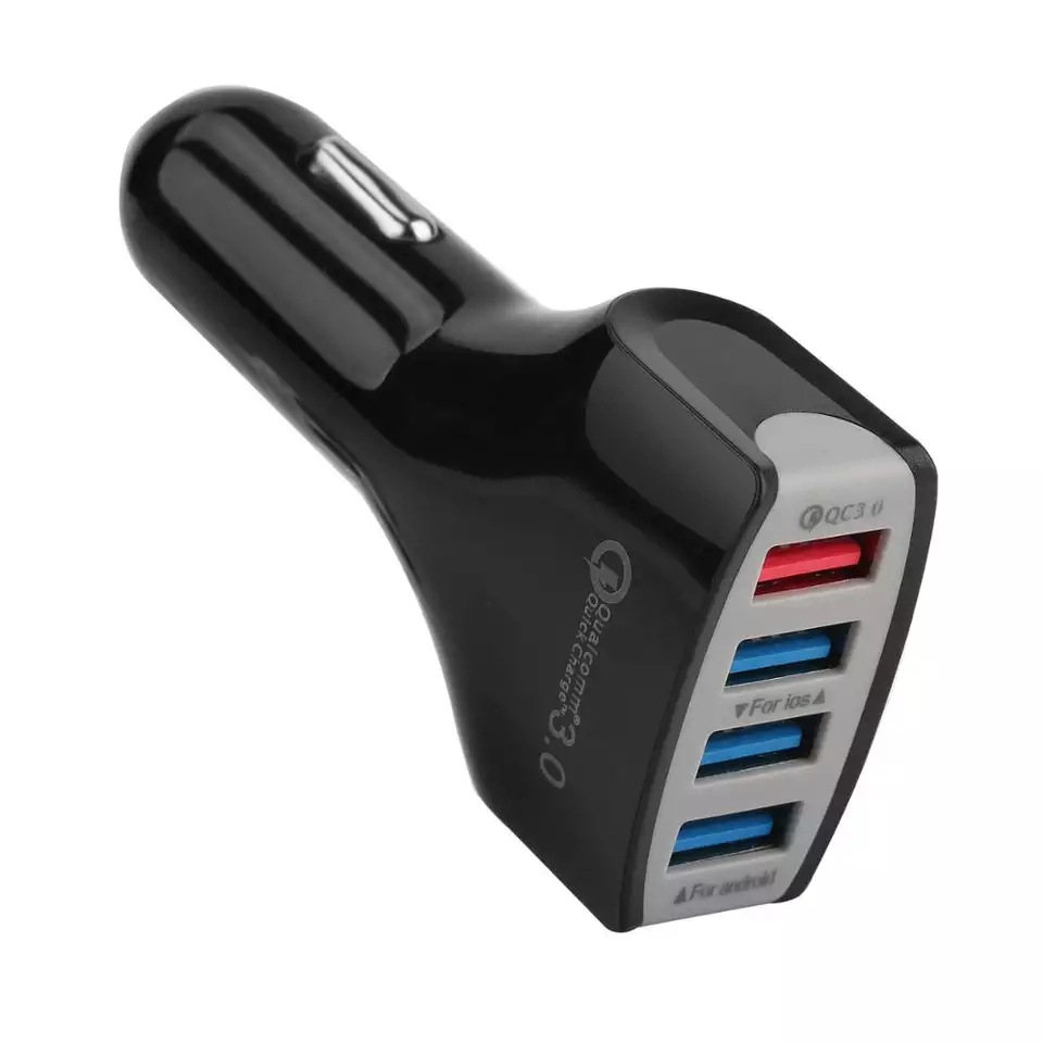 Caricabatterie rapido 4 porte qc3.0 Nero