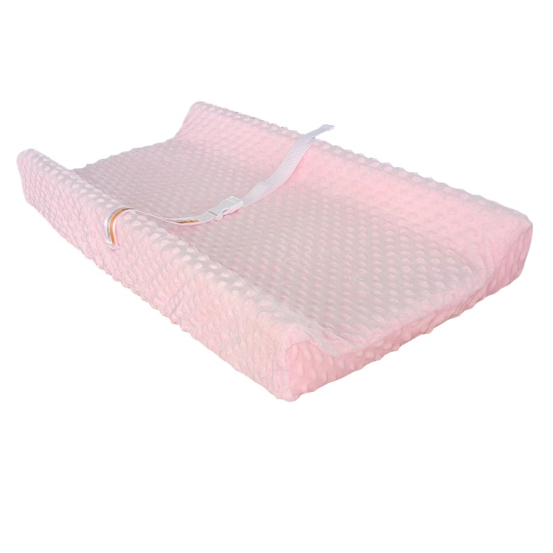 Gorro rosa de franela con cubre-cambiador de pañales - 80x40 cm