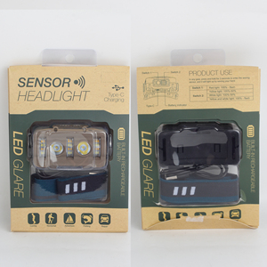 Fábrica al por mayor Abs tres fuentes de luz con función de pantalla de alimentación Tipo-c carga inducción plástico linterna faro - Product Image 2