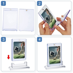Toptan 35 PT standart boyut Uv koruma manyetik ticaret kart tutucu temizle sert kart kollu ticaret kartı vitrinin - Product Image 6
