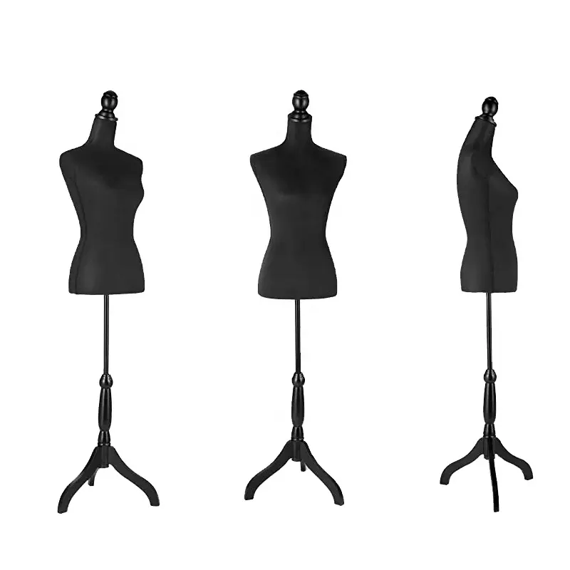 Forme de robe femme Mannequin affichage du corps support réglable Mannequin réaliste torse avec trépied support de Base pour vêtements
