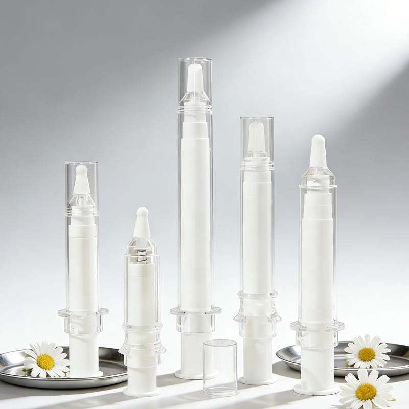 Transparent airless serum bottle