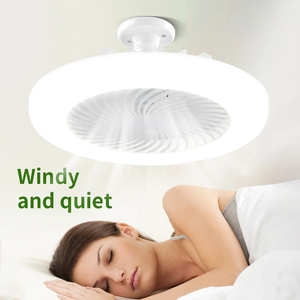 智能三合一吊扇，带遥控器和3速E27 AC85-265V照明底座，用于卧室和客厅照明 - Product Image 3