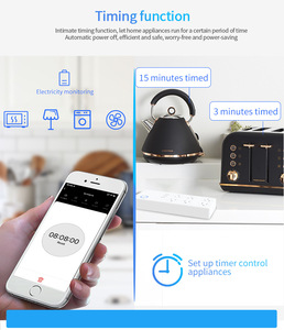 Alta calidad Smart Home Multi-Outlet Power Strip WIFI Conectividad Control remoto Temporizador inteligente Interruptor Enchufes - Product Image 4