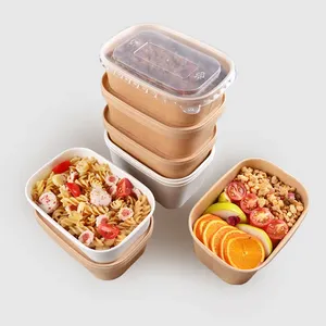 宽方形纸容器食品容器餐厅食品容器 - Product Image 1