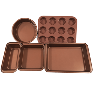 Non-stick 5 PCS Bakeware Set Muffin Loaf Square Sheet Round Pan Bakeware Set for Kitchen - Product Image 3