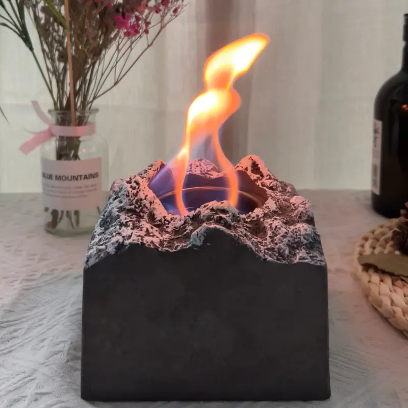 Desktop small alcohol fireplace snow mountain ornament decoration mini heating flame fireplace cross-border hot sale