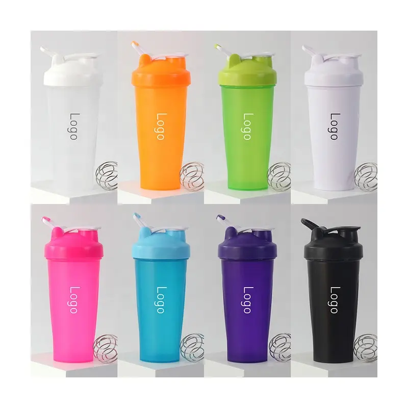 Tazze per Shaker per acqua da palestra portatili senza Bpa 600-700ML Logo stampato bottiglia d'acqua per Shaker proteico sportivo ecologico in scala