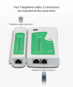 ฟรีตัวอย่าง RJ11/RJ45เครื่องทดสอบสายแลนเครือข่ายแบบใช้ได้สองแบบในแต่ละแพ็ค eia/tia 568ใช้สำหรับ Cat6มาตรฐาน Cat5e