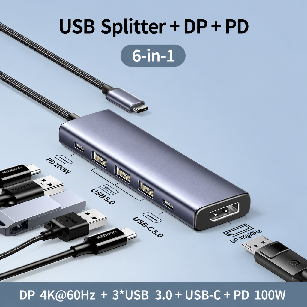 Station de travail Gigabit DP 6-en-1