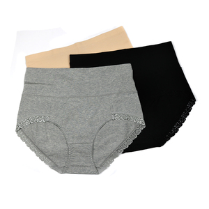 उच्च कमर महिला कपास फीता महिला अंडरवियर पैंटी प्लस आकार ठोस कई रंग अनुकूलन महिलाओं की पैंटी - Product Image 3