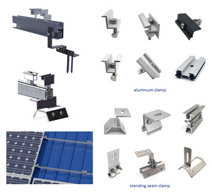 Nhà Máy Nhôm Bạc Hình Thang Mái Kẹp Năng Lượng Mặt Trời Kim Loại Năng Lượng Mặt Trời Mái Gắn Hệ Thống - Product Image 4