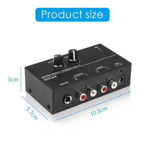 Stereo Mini Preamplifier <strong>RCA</strong> <strong>Input</strong> <strong>RCA</strong> <strong>Output</strong> for Vinyl Record Player Low Noise Independent Knob Control Operation MPAMP1 - Product Image 2