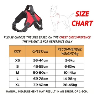 可调式反光宠物狗背带无拉力行走训练小中大型大狗胸带产品 - Product Image 6