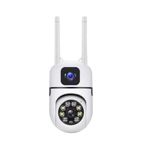 Tuya V380 ICsee App Anpassbares Doppel objektiv 360-Grad-Zwei-Wege-Audio-WLAN-PTZ-Kamera Nachtsicht-Speicher karte Daten speicherung