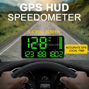 RTS GPS Speedometer 5.5&quot;GPS Large Screen Speedometer <strong>MPH</strong> <strong>KM</strong>/h Mileage Alarm Clock Head up Display Speed Car Alarm System - Product Image 2