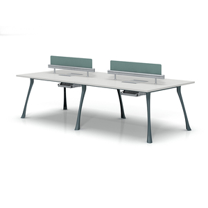 <strong>Simple</strong> Modern Style Long Double Sided 6 Person Workstation <strong>Computer</strong> <strong>Desk</strong> with Metal Leg - Product Image 4