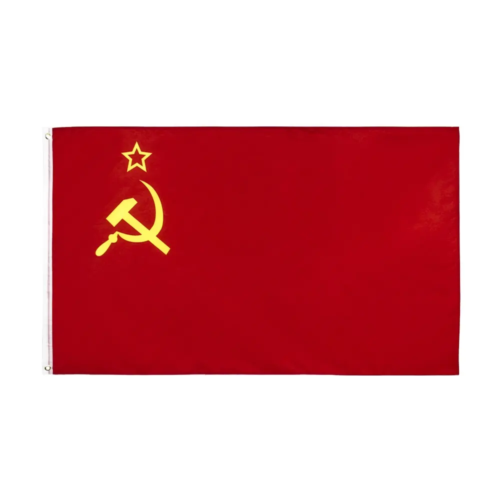 Prêt à Expédier 100% Polyester 3x5ft Stock Union des Républiques Socialistes Soviétiques Union Soviétique URSS Drapeau