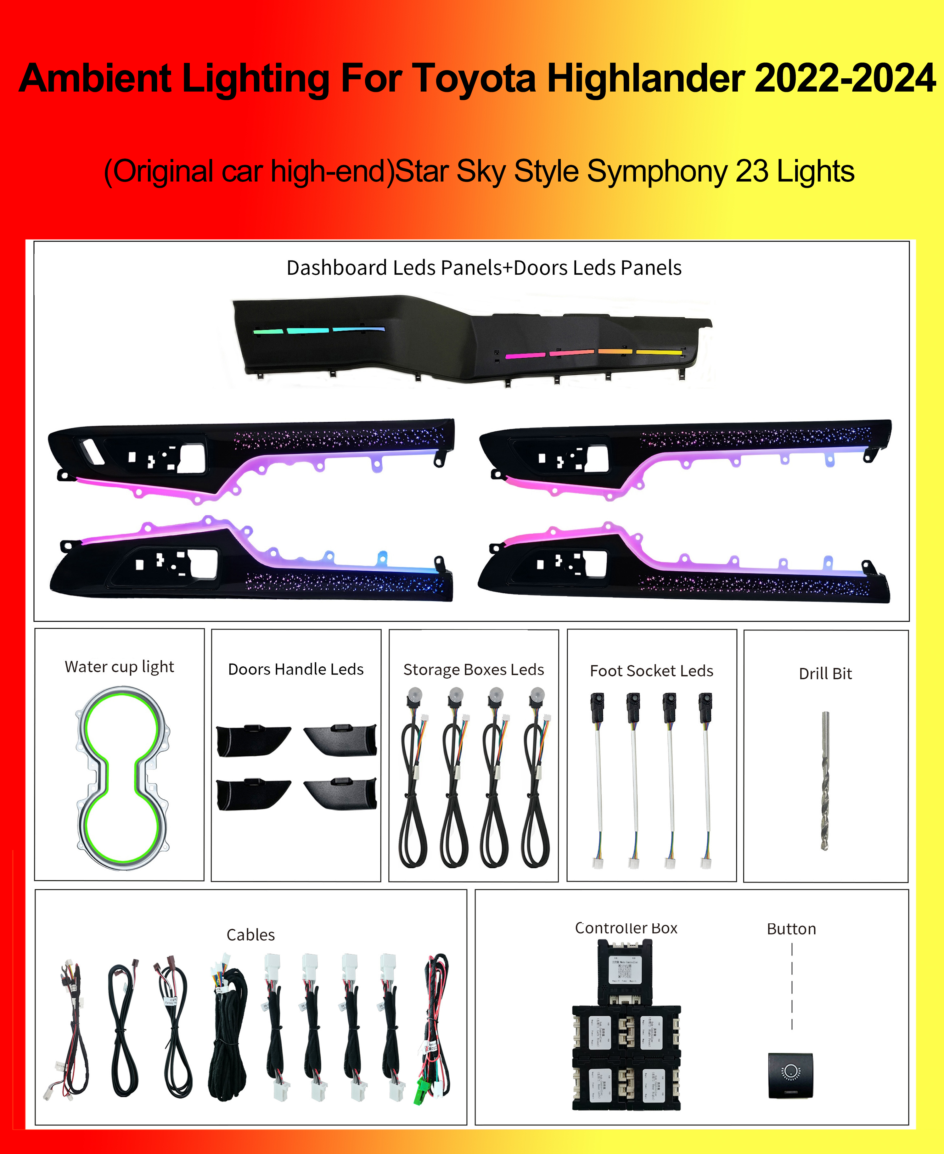 (Original voiture haut de gamme) Star Sky Style Symphony 23 lumières
