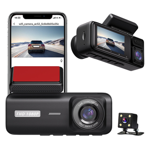 Black Box 1080P Full HD Cámara de salpicadero de 3 vías Grabadora de video interior trasera delantera para autos 3 cámaras con función WiFi - Product Image 1