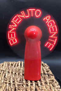 Ventilador de mano con mensaje Led programable Mini publicidad promocional Led Light Up mensaje personalizado