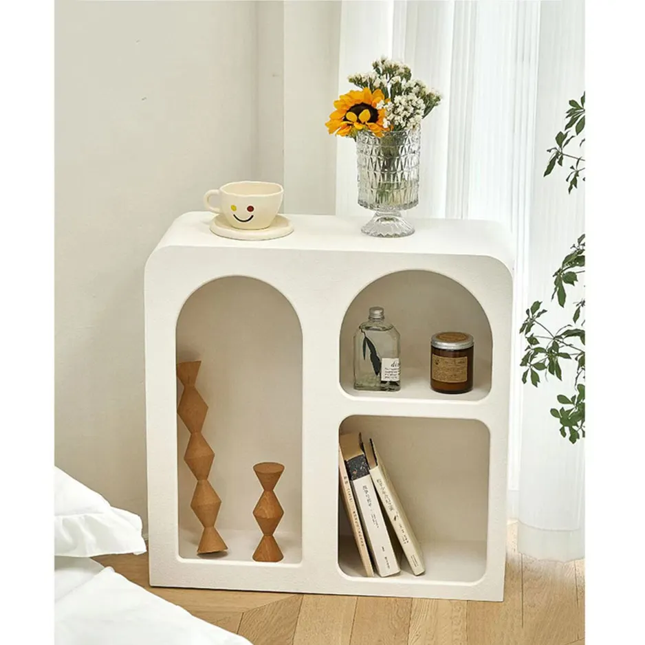 Meubles de maison de salon de style nordique de haute qualité petite étagère de rangement blanche armoires en bois
