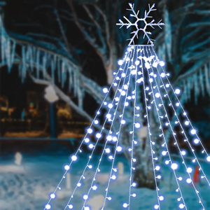 LED blanco Navidad copo de nieve cadena luces interior/exterior impermeable patio paisaje y vacaciones Lámpara decorativa - Product Image 4