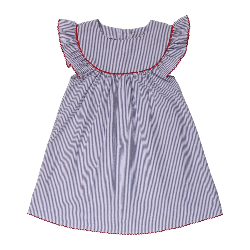 Toptan giyim kumaş gofre çocuk giysileri bebek elbisesi tasarım elbise bebek kız yaz elbisesi