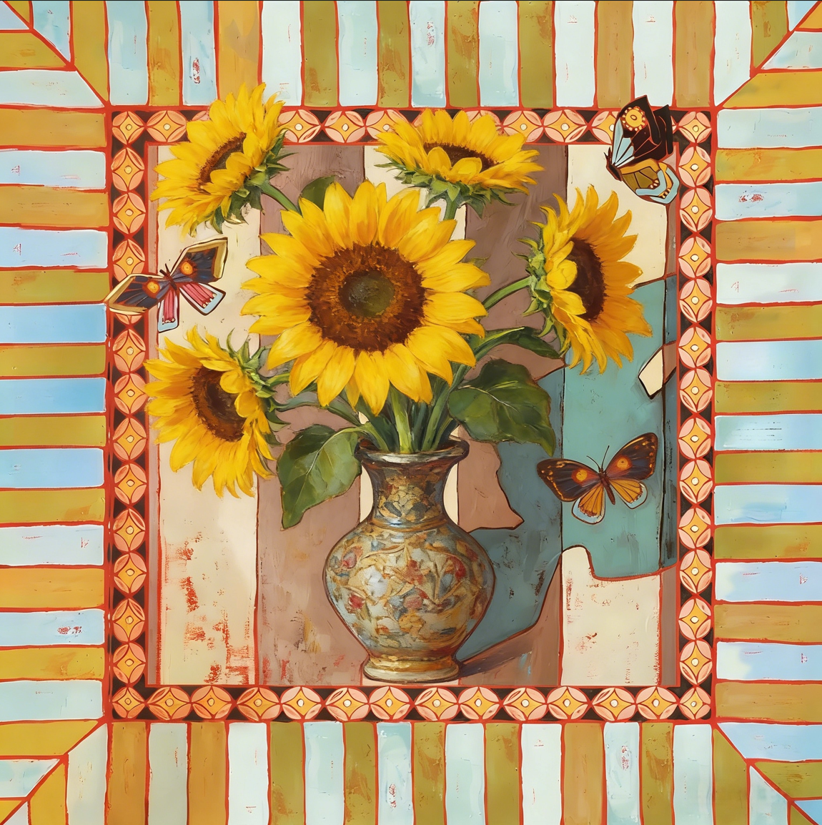 Bright Golden Yellow Sunflower