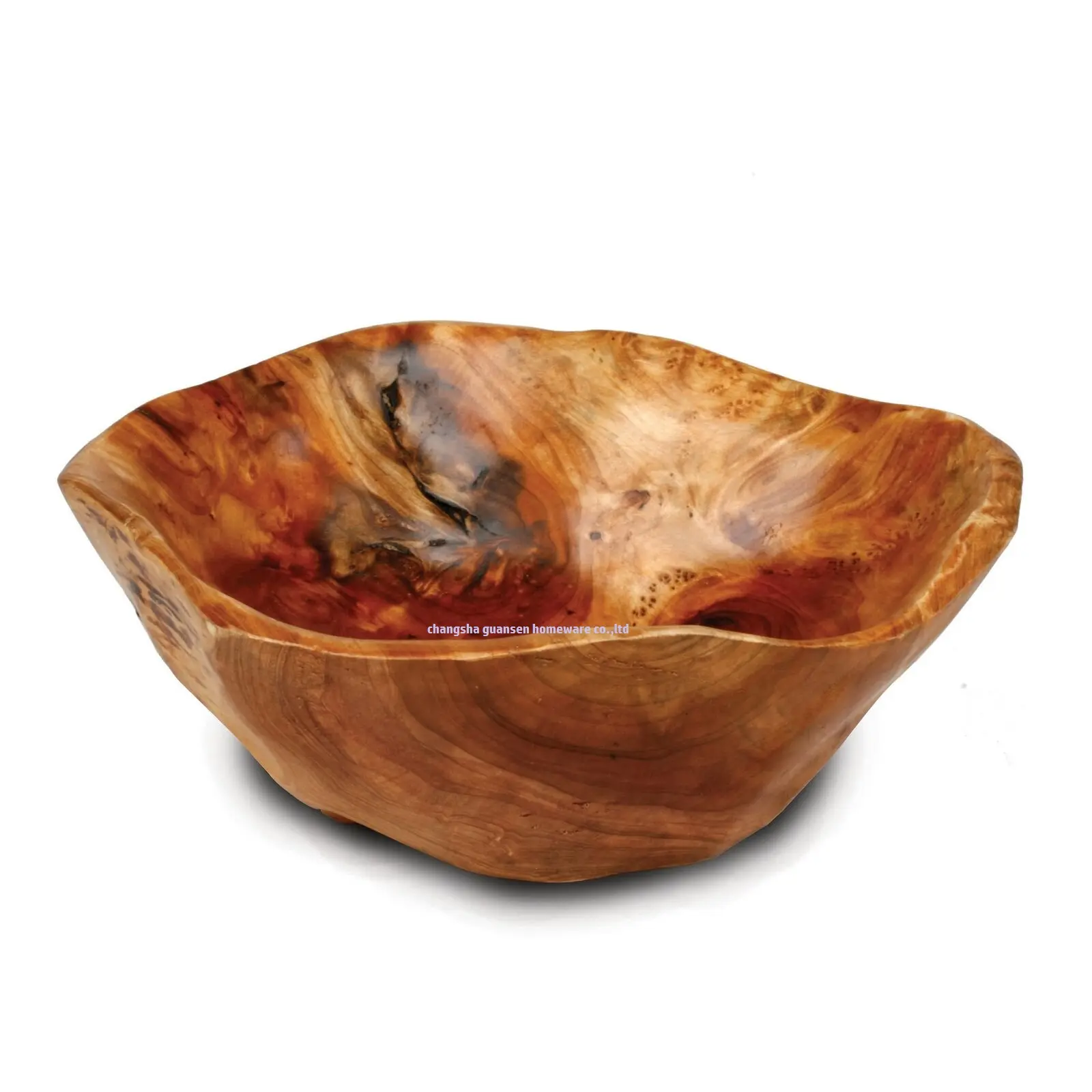 Guansen 8-9inch whole wood hand made salad server personalized salad server BOWL unique salad bowls root wood bowl