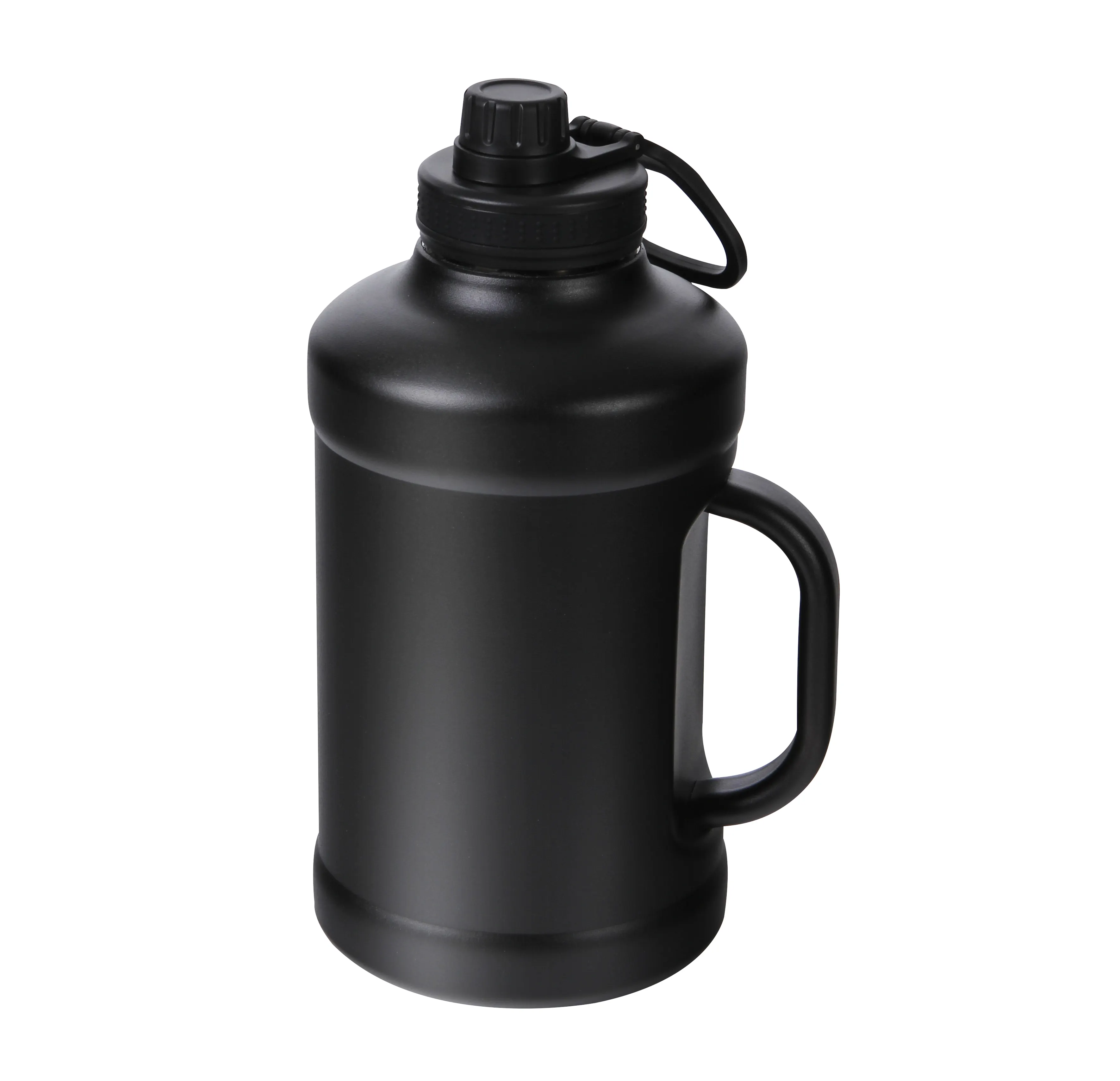 Botol olahraga air besar 2,2 L, botol galon besar olahraga gym dengan logo kustom bebas BPA, 100%, tahan bocor dengan lengan