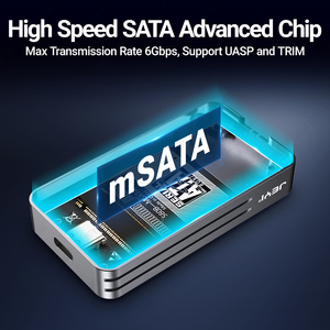 JEYI USB 3.1 Gen2 10gbps固态硬盘机箱适配器MSATA至C型端口铝壳内置固态硬盘 - Product Image 3