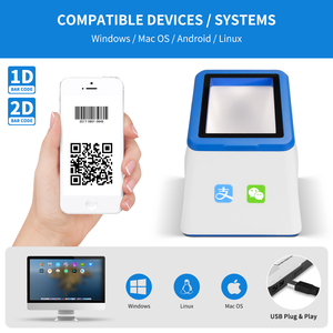Fábrica al por mayor caja de pago móvil teléfono Alipay Wechat escáner plano 2D Qr código escáner escritorio escáner de código de barras para Pos - Product Image 5