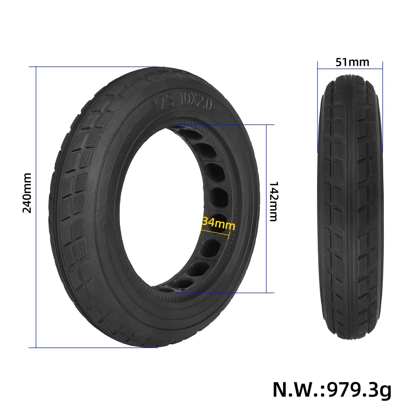 10*2 Inner Hollow Solid Tire