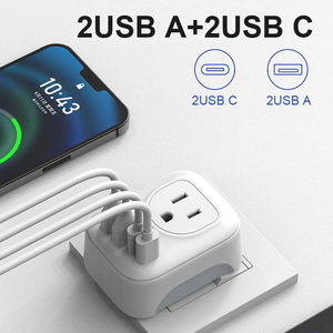 トラベルアダプタープラグ2 Type-c 2 USB PutputEuからUSマルチポート変換ソケット - Product Image 3