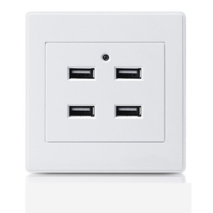 DepoGuye-adaptador de corriente para dormitorio con 4 puertos USB, enchufe de pared con luz LED, 2.1A, para carga de teléfono móvil - Product Image 1