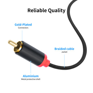 Fábrica tipo-c USB a dual RCA cable de audio de video macho decodificación incorporada RCA a tipo cable trenzado de nylon 1m 2m 3M tipo A RCA macho - Product Image 2
