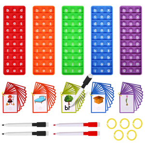 Giochi di parole Pop CVC, fonetica gioco di lettura scrittura cancellabile schede Flash Pop Fidget giocattoli, impara a leggere le risorse didattiche - Product Image 1