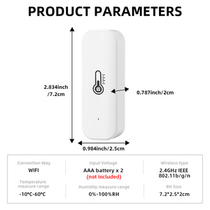 Alarma de uso doméstico Red inalámbrica infrarroja de alta precisión Tuya WIFI higrómetro de detección remota - Product Image 6